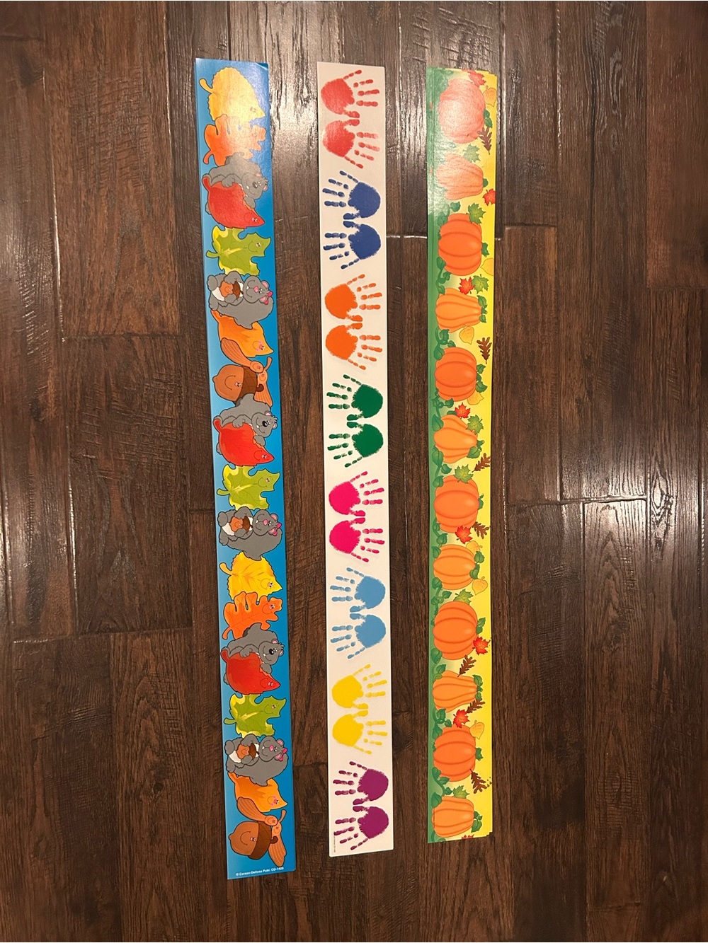 Kids Colorful Handprint & Pumpkin Border Strips - Multi-Color